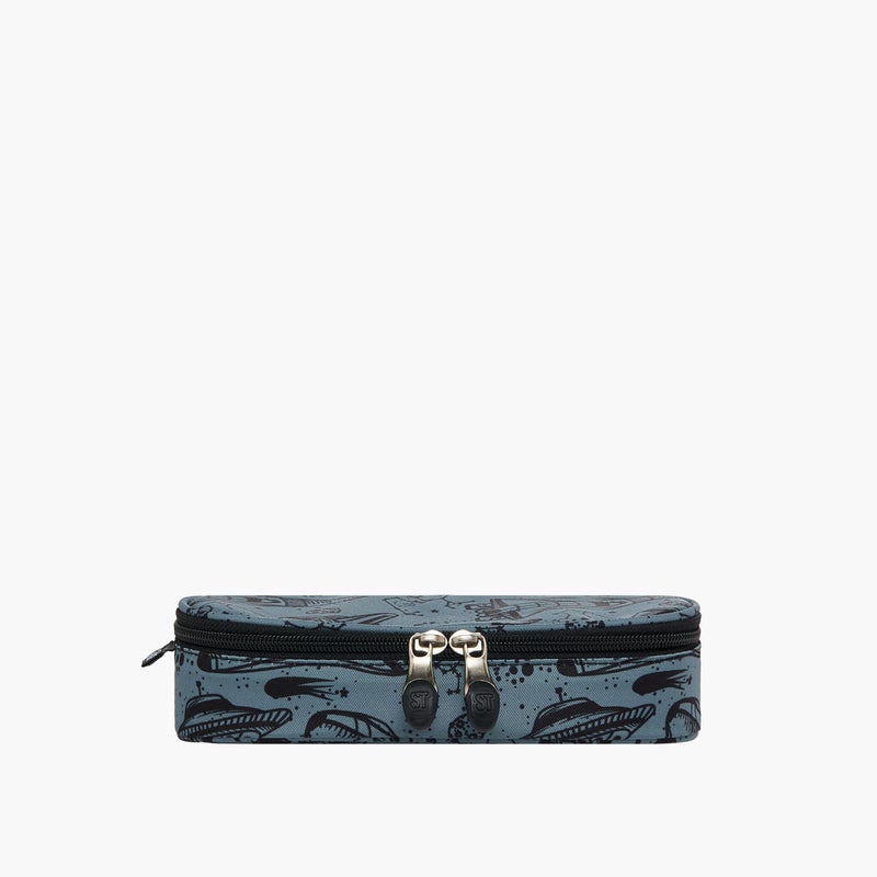 St.Right Pencil Case-Space-1 Cmprt-Boys (Polyester) Grey \ 23X10X5 - Image 1